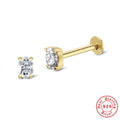 Geometric Crystal 925 Sterling Silver Cartilage Studs — wearable scale detail — jewelry finish and design detail
