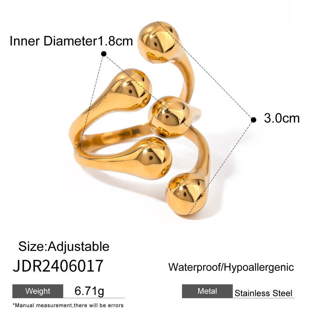 Stainless Steel Gold Ring18k Gold-plated jewelry does not fade rings