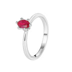R0382 Design Ring Female Brass Gold Plated Inlaid Red Zircon Joint Ring