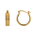 Gold-Plated Brass Geometric C-Shaped Earrings with gold-tone brass construction