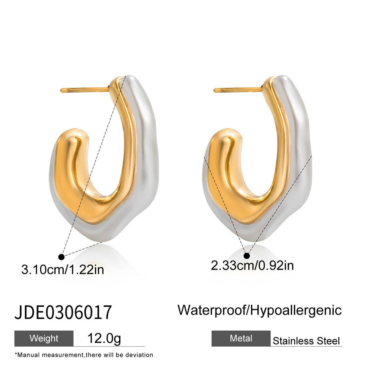 Stainless Steel Resin Imitation Pearl Earrings Ear Buckle Jewelry Does Not Fade