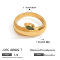 Cubic Zirconia Stainless Steel Ring in Gold-Tone — Everyday Design with gold-tone stainless steel construction