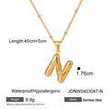 Gold-Plated Stainless Steel Initial Pendant Necklace — style detail — jewelry finish and design detail