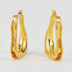E0693 Simple Fashion Irregular Smooth Earrings for Women Brass Gold-Plated Ear Jewelry