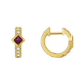 Gold-Plated Brass Square Pavé Purple CZ Earrings styled for independent jewelry boutiques