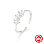 New Product S925Sterling Silver Ring Japanese and Korean Design Sense Geometric Zircon Ring Fashion Open Index Finger Ring