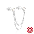 Opal Chain Tassel 925 Sterling Silver Threader Earrings — decorative detail — jewelry finish and design detail