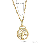 N0150 Tree of Life Pendant Necklace Tribal Totem Round Tree Collarbone Necklace