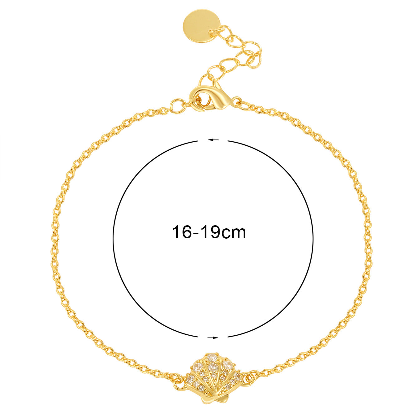 CYB0360 Copper plating14k Gold Zircon Shell Bracelet Fashion Girl Jewelry
