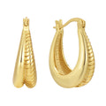 Gold-Plated Geometric Openwork Minimalist Earrings — side profile