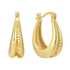 E0701 Minimalist Fashion Creative Asymmetric Earrings for Women Geometric Smooth Hollow Cool Ear Clips