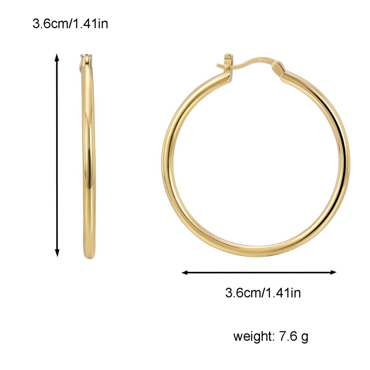 E0275Vintage Simple Exaggerated Circle Hoop Earrings Metal Hoop Earrings for Women