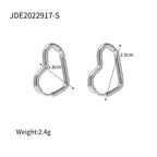 French Style Earrings Stainless Steel Plated18K Gold Heart Earrings Versatile Earrings for Women