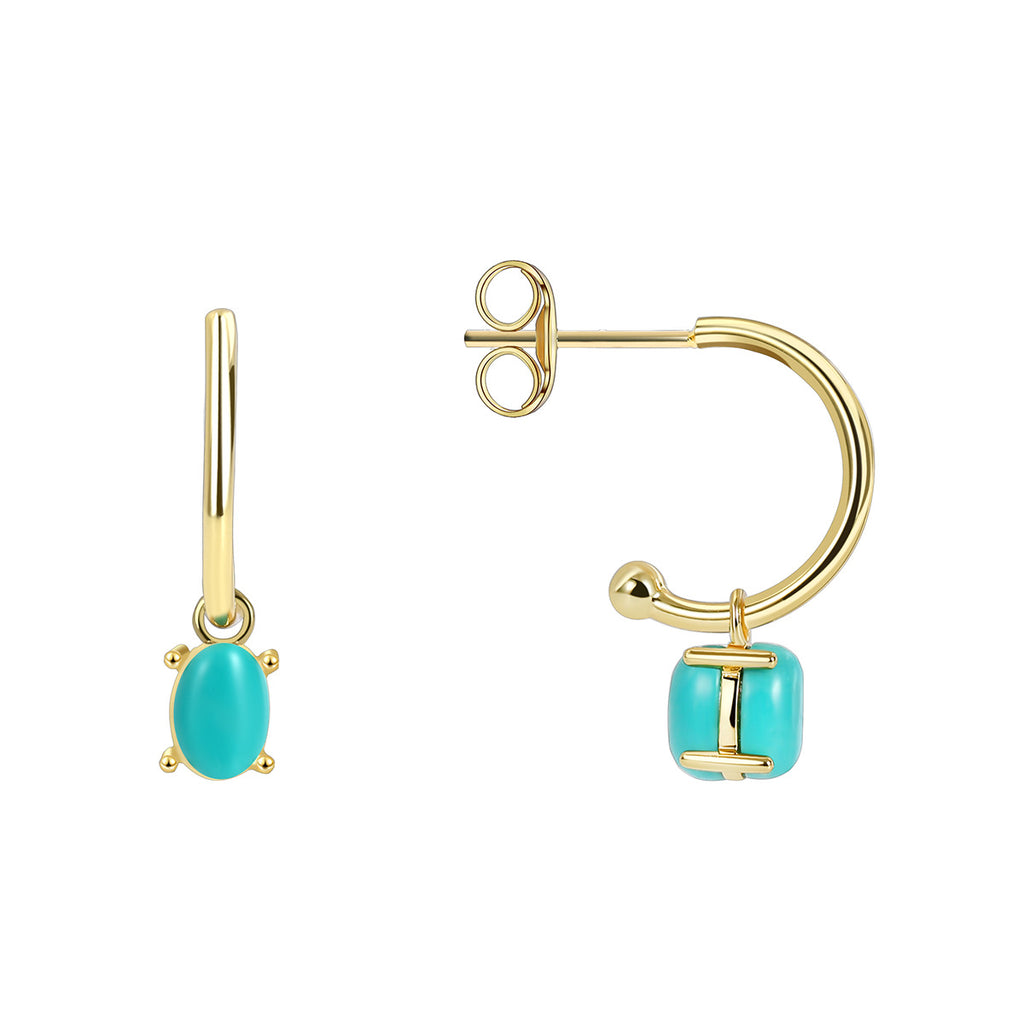 E0358 French Retro Fashion Turquoise Earrings for Women Design Sense Earrings for Women
