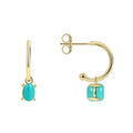 Gold-Plated Brass Vintage-Inspired Turquoise Earrings with gold-tone brass construction