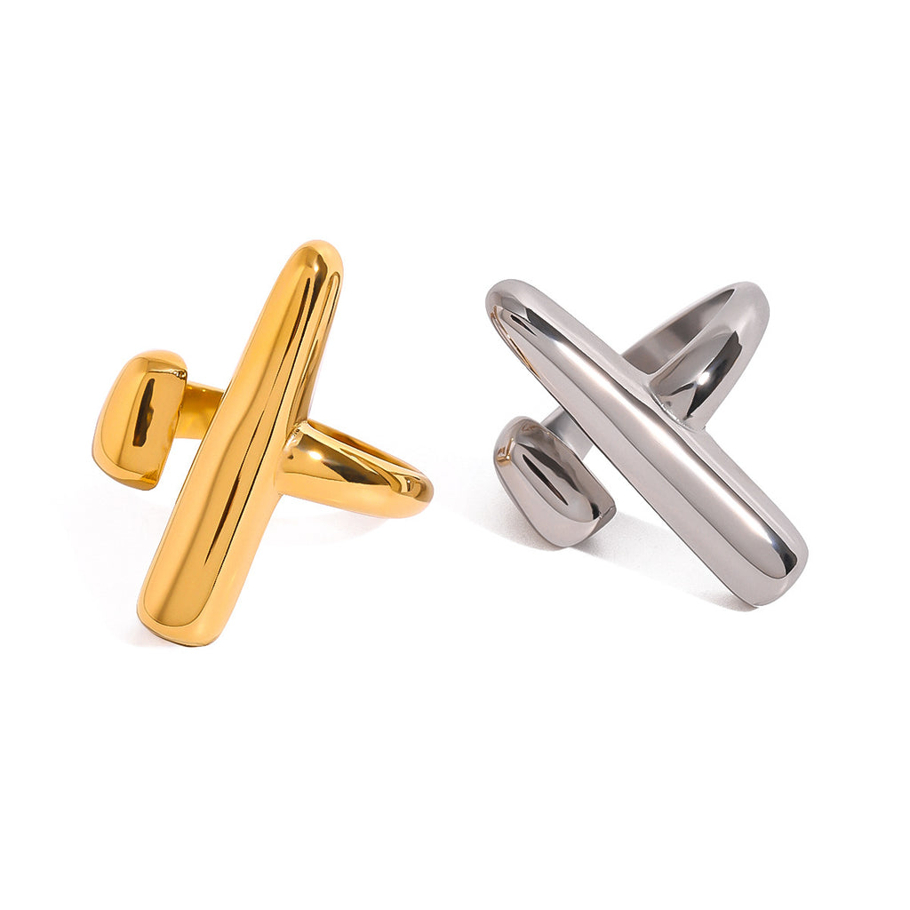 Stainless Steel Geometric Open Ring Exaggerated Item rings
