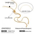 Polished Stainless Steel Lariat Necklace with Cubic Zirconia Detail featuring cubic zirconia and a gold-tone finish — jewelry finish and design detail