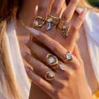 Zircon Ring Non-Fading Jewelry for Women Stainless Steel Accessories