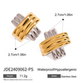 Gold-Tone Geometric Stainless Steel Stud Earrings featuring geometric and a gold-tone finish