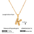 Gold-Plated Stainless Steel Initial Pendant Necklace — plating detail — jewelry finish and design detail