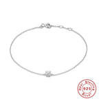 S925 Sterling Silver Diamond Heart Bracelet for Women Korean Style