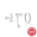 Classic 925 Sterling Silver Hoop Earring Set — fastening detail — alternate angle 2 — jewelry finish and design detail