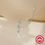 New S925Sterling Silver Geometric Tassel Earrings Hot Selling Diamond-encrusted High-end Earrings for Women