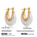 Pearl Gold-Plated Stainless Steel Earrings — alternate product view — jewelry finish and design detail