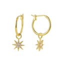 Gold-Plated Brass Floral Pavé CZ Drop Earrings styled for independent jewelry boutiques — jewelry finish and design detail