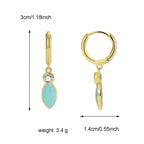 E0505 Fashionable Simple Design Round Earrings for Women Brass Gold-Plated Epoxy Zircon Earrings