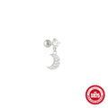 Moon Star 925 Sterling Silver Silver Pendant Stud Earrings 6mm Zircon Twist — jewelry product photo 21 — jewelry finish and design detail