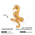 Gold-Plated Stainless Steel Starfish Ring — alternate product view — jewelry finish and design detail