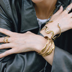 Stainless Steel Zircon Bracelet Non-Fading Open Bangle Jewelry