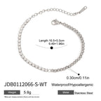 2H Stainless Steel Zircon Bracelet Stacked Women's Jewelry Non-Fading Accessories
