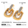 Gold-Plated Stainless Steel Hoop Earrings with Enamel Detail — additional design view — jewelry finish and design detail