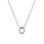 Sterling Silver 26 Letter Pendant Necklace Polished Collarbone Chain