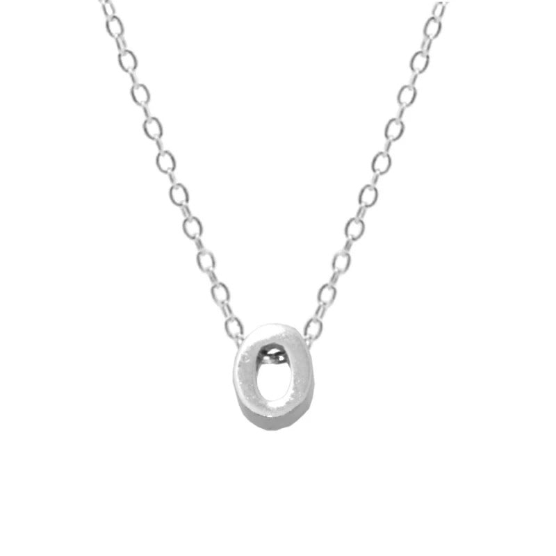 Sterling Silver 26 Letter Pendant Necklace Polished Collarbone Chain