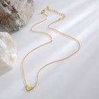 N0287 Elegant Simple Fashion Heart Necklace for Women Brass Gold Plated26English Letter Heart-shaped Collarbone Chain