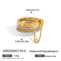 Pearl Layered Stainless Steel Stacking Gold-Plated Ring — additional product detail 33 — jewelry finish and design detail