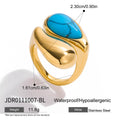 Stainless Steel Teardrop Pearl Tiger Eye Ring — jewelry construction
