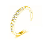 S925Sterling Silver Inlaid Diamond Adjustable Open Toe Ring Hot-Selling Summer Beach Toe Ring Foot Jewelry