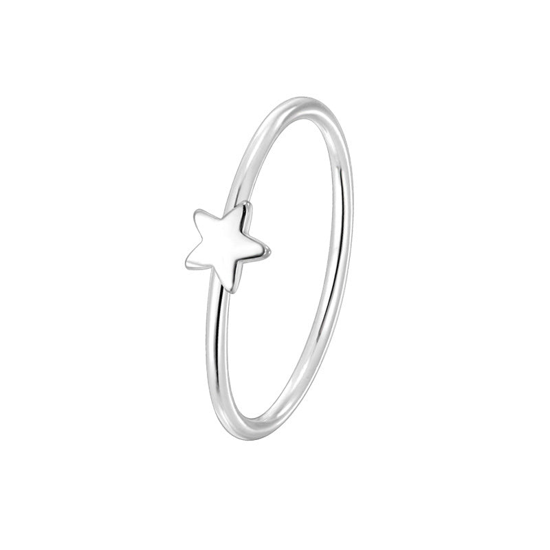 CYR0717-CYR0718 Little Star Open Double Zirconia Ring for Women Simple Design Trendy