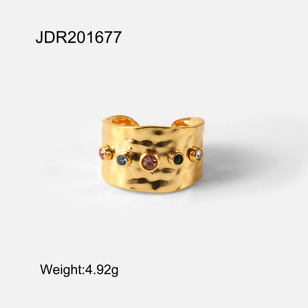 Minimalist gold Steel Color Series Stainless Steel Plain Ring Jewelry