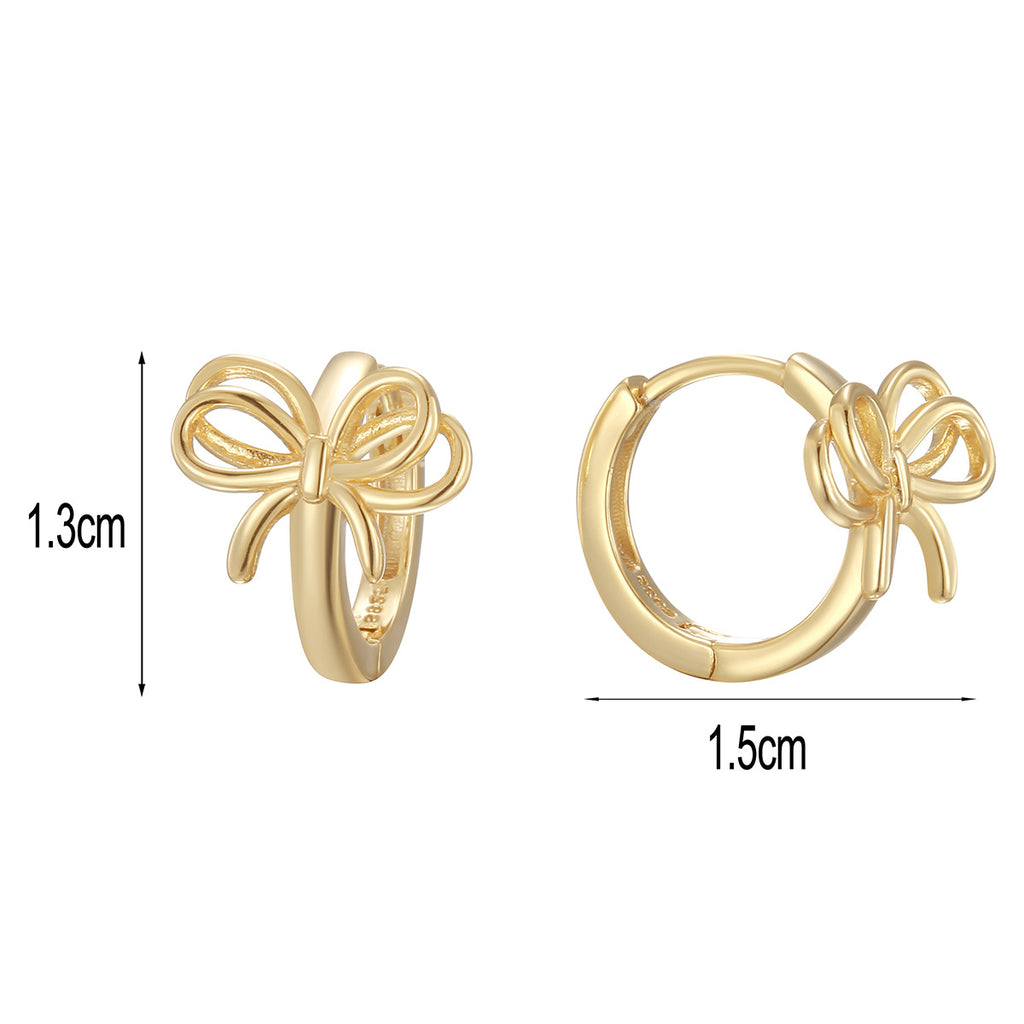 SE0328 S925Silver Ballet Small Bow Earrings for Women Design Earrings