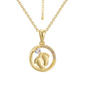 Gold-Plated Brass Round Pendant Necklace with Chain Detail styled for independent jewelry boutiques — jewelry finish and design detail