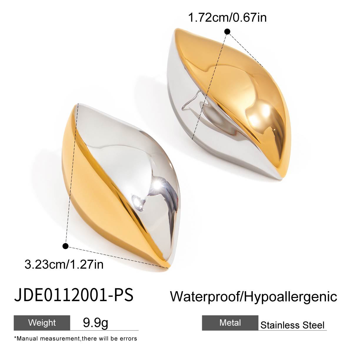 2H Stainless Steel Bead Stud Earrings Jewelry earrings