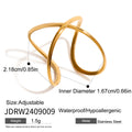 Organic Shape Stainless Steel Open Ring in Gold-Tone featuring asymmetric and a gold-tone finish