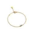 Gold-Plated Brass Geometric Blue CZ Bracelet styled for independent jewelry boutiques
