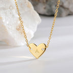 N0287 Elegant Simple Fashion Heart Necklace for Women Brass Gold Plated26English Letter Heart-shaped Collarbone Chain