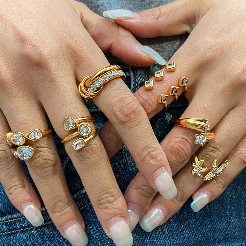 Stainless Steel Zircon Ring Women's Design Non-Fading Jewelry rings